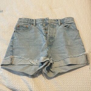 Blue denim shorts